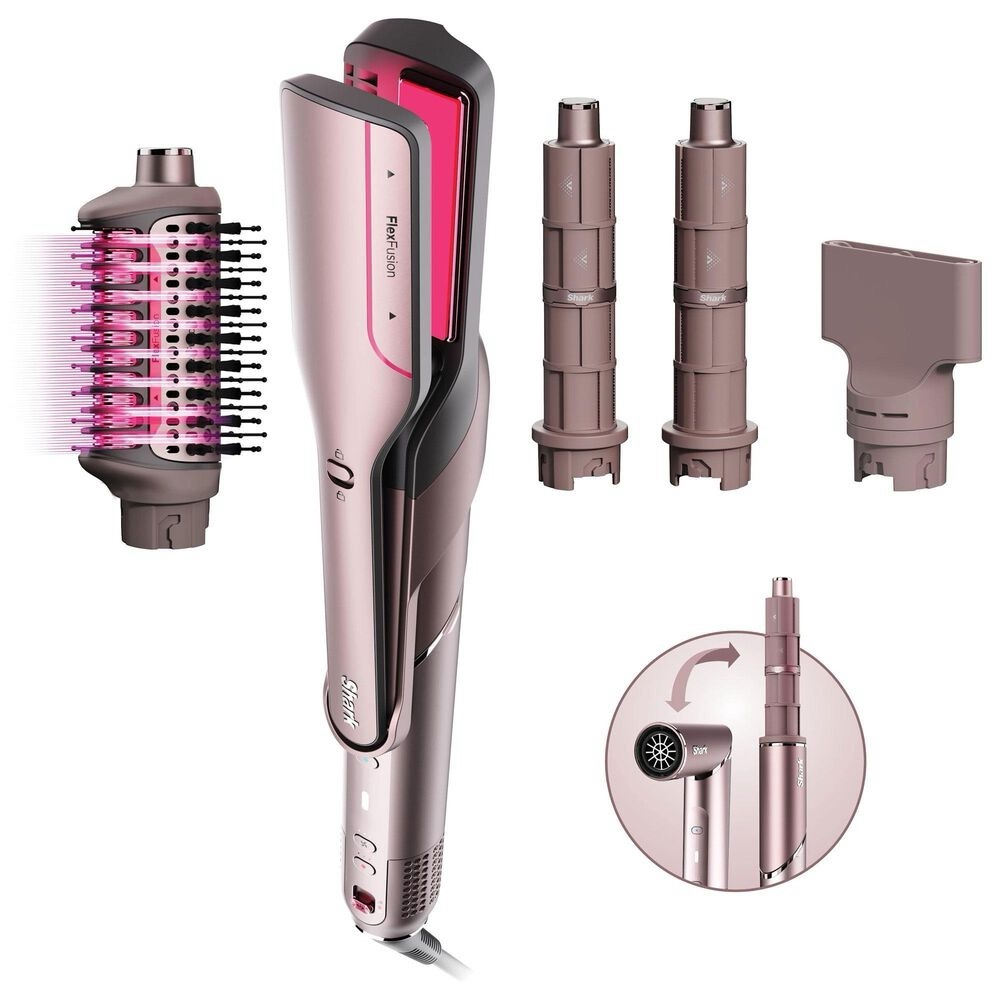 Multi-Function Pink 5-in-1 Hair Styler with Interchangeable Attachments - Picture 1 of 14